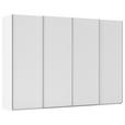 SCHWEBETÜRENSCHRANK 322/236/68 cm 4-türig Weiß, Weiß Hochglanz  - Weiß Hochglanz/Alufarben, Basics, Holzwerkstoff/Metall (322/236/68cm) - Novel