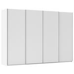 SCHWEBETÜRENSCHRANK 322/236/68 cm 4-türig Weiß, Weiß Hochglanz  - Weiß Hochglanz/Alufarben, Basics, Holzwerkstoff/Metall (322/236/68cm) - Novel