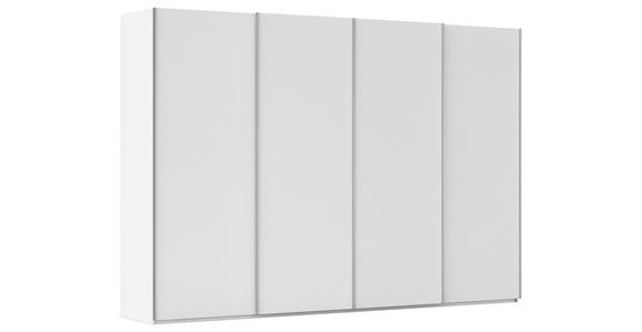 SCHWEBETÜRENSCHRANK 322/236/68 cm 4-türig Weiß, Weiß Hochglanz  - Weiß Hochglanz/Alufarben, Basics, Holzwerkstoff/Metall (322/236/68cm) - Novel