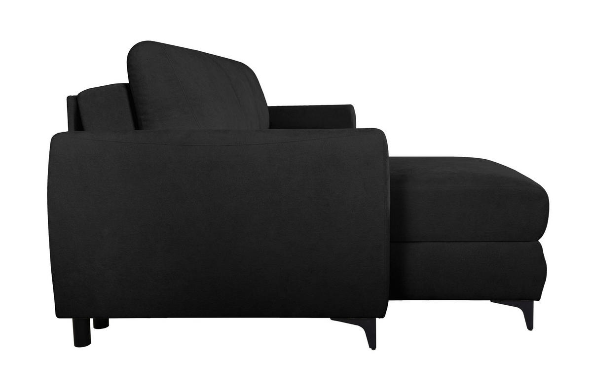 ECKSOFA Moli Anthrazit Bouclé  - Anthrazit/Schwarz, Design, Textil/Metall (236/148cm) - MID.YOU