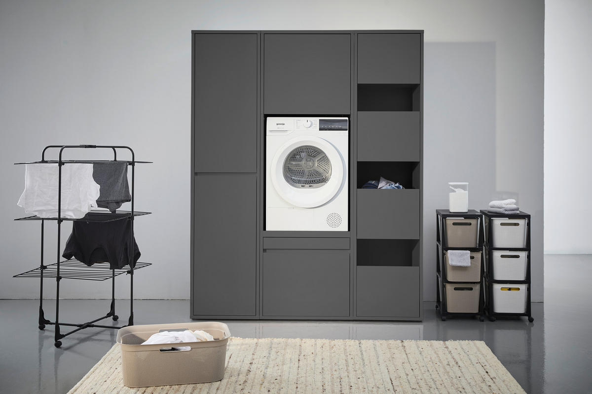 WASCHMASCHINENSCHRANK 67,5/151,8/67,5 cm  in Anthrazit  - Anthrazit, Basics, Holzwerkstoff (67,5/151,8/67,5cm) - Xora