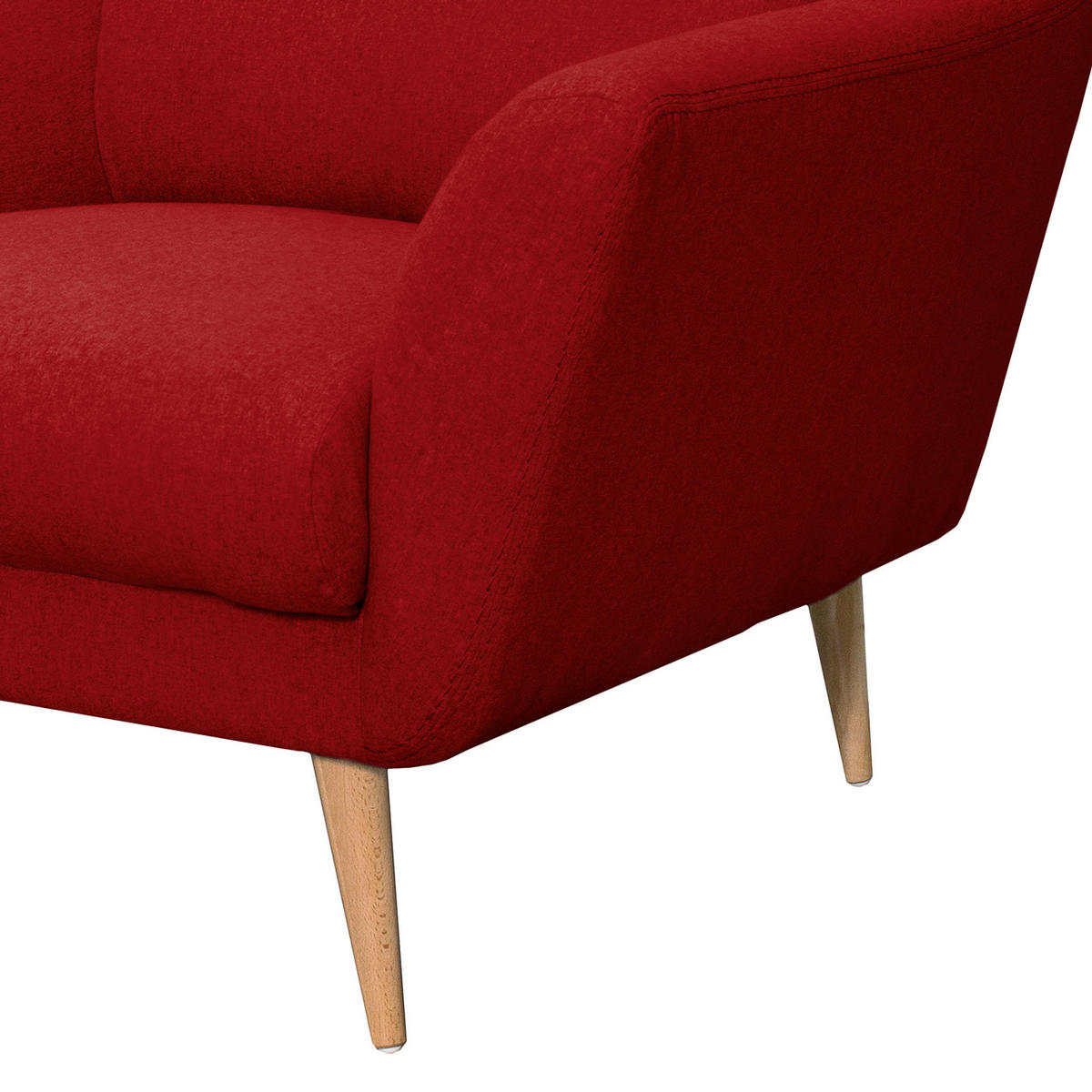 SESSEL in Webstoff Rot  - Buchefarben/Rot, Design, Holz/Textil (92/87/88cm) - Livetastic