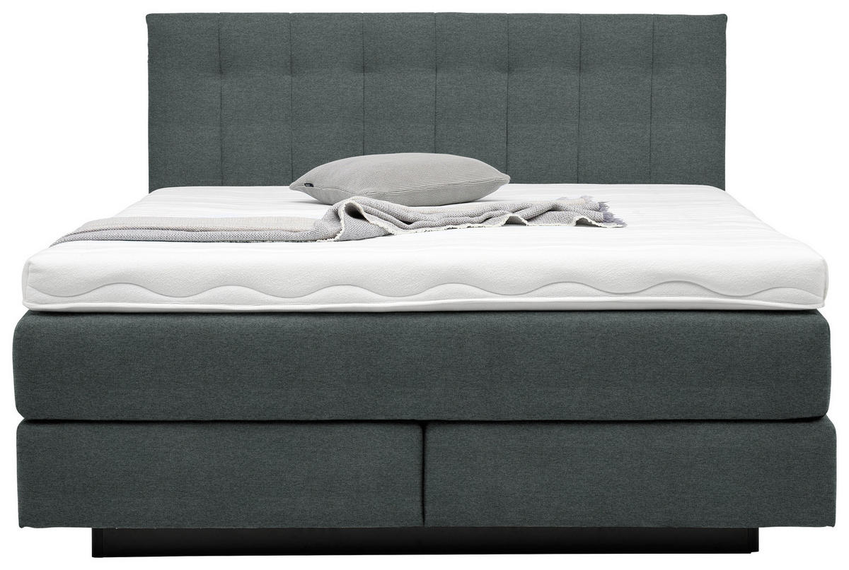 BOXSPRINGBETT 160/200 cm  in Anthrazit  - Anthrazit/Schwarz, Design, Holzwerkstoff/Kunststoff (160/200cm) - Beldomo - Sleep