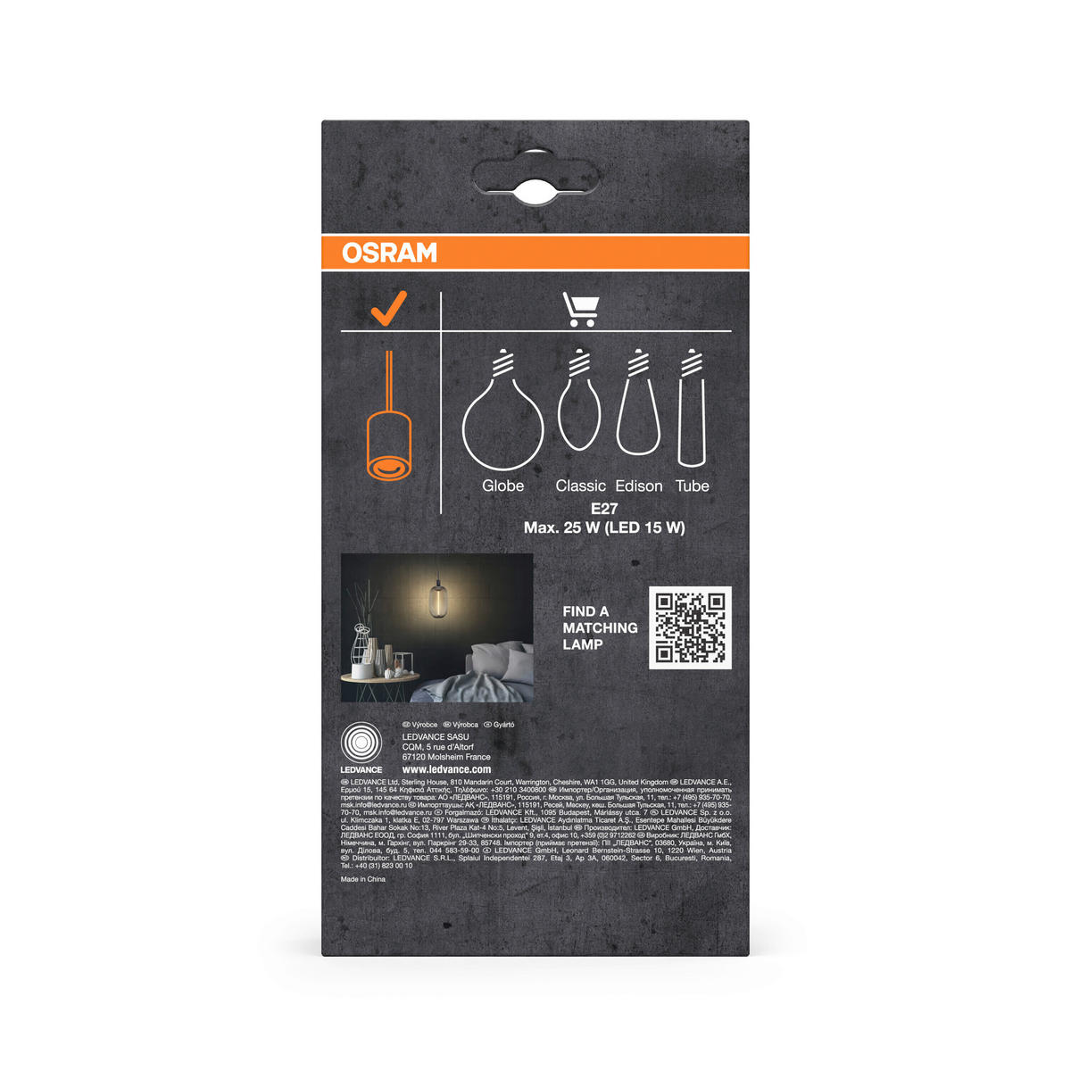 LEUCHTENFASSUNG Vintage 1906 10/228,7 cm   - Dunkelgrau, KONVENTIONELL, Metall (10/228,7cm) - Osram