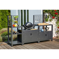 OUTDOORKÜCHE - Anthrazit, KONVENTIONELL, Metall (168/70,5/90cm) - Siena Garden