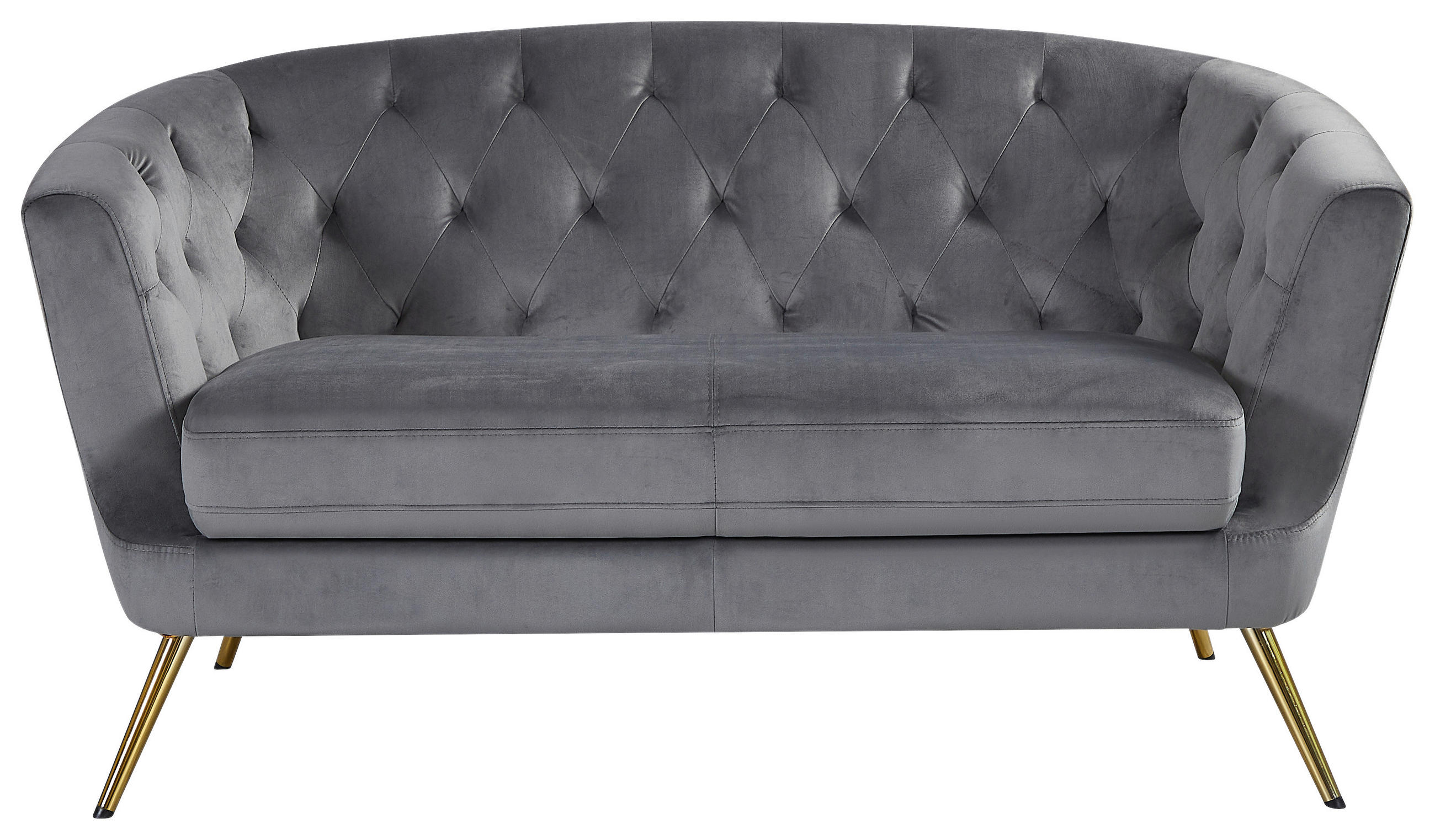 2-Sitzer-Sofa Lita Grau Samt