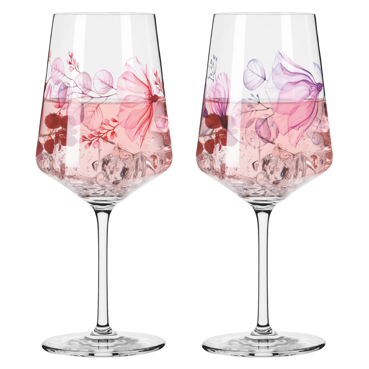 GLÄSERSET Sommersonett  2-teilig  - Pink/Transparent, Trend, Glas (9,3/22,5cm) - Ritzenhoff