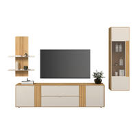 WOHNWAND  Kaschmir, Wildeiche 306,3/203,5/45,2 cm    - Kaschmir/Wildeiche, Design, Glas/Holz (306,3/203,5/45,2cm) - Dieter Knoll