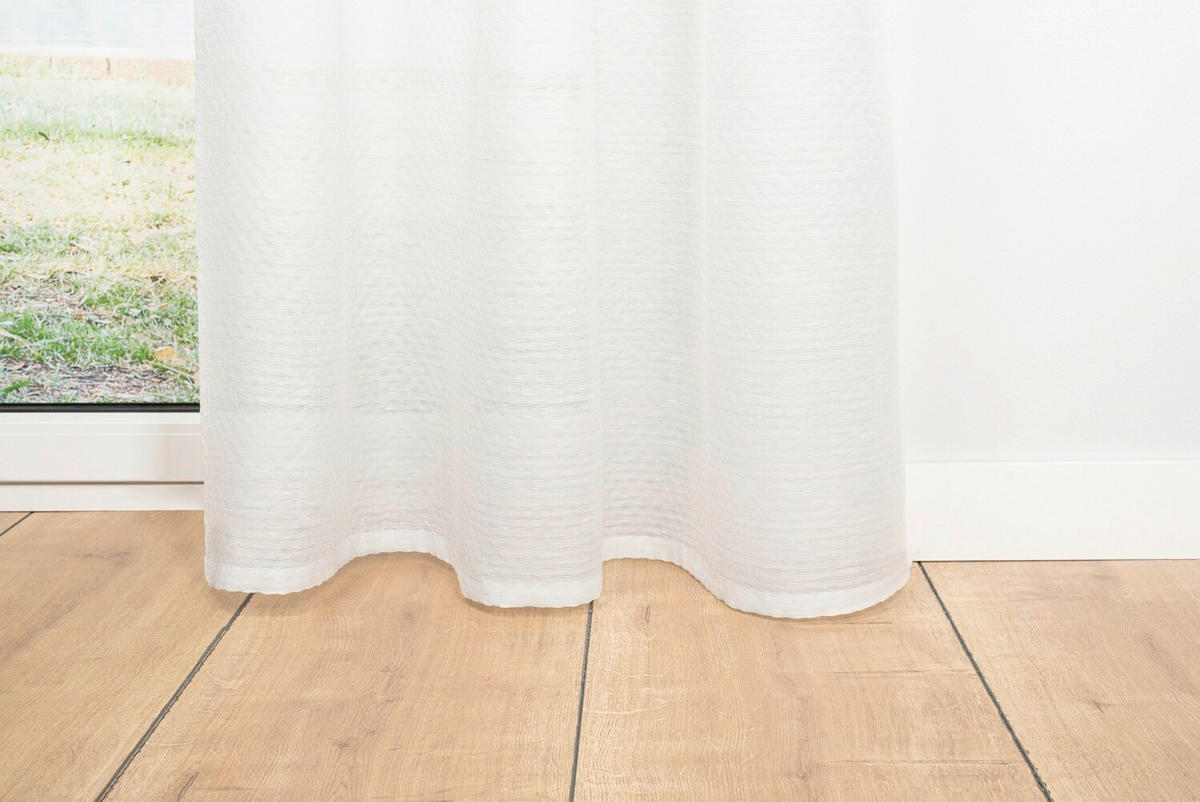 ÖSENSCHAL transparent 135/245 cm   - Weiß, Basics, Textil (135/245cm)