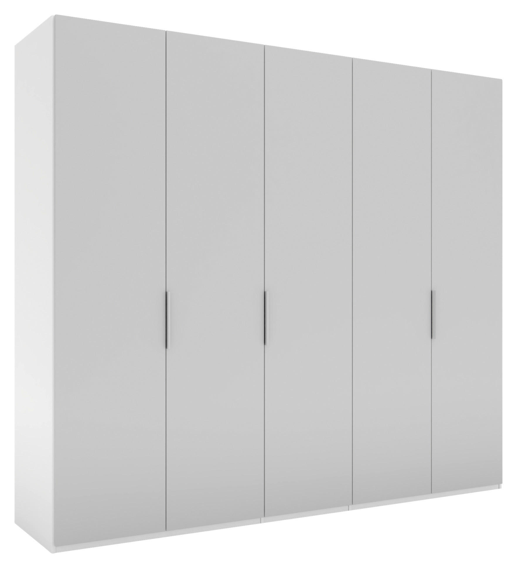 DREHTÜRENSCHRANK 250/223/62 cm,  in Grau, Weiß, 5-türig  - Weiß/Grau, KONVENTIONELL, Holzwerkstoff/Metall (250/223/62cm) - Novel