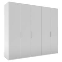 DREHTÜRENSCHRANK 250/223/62 cm,  in Grau, Weiß, 5-türig  - Weiß/Grau, KONVENTIONELL, Holzwerkstoff/Metall (250/223/62cm) - Novel