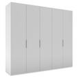 DREHTÜRENSCHRANK 250/223/62 cm,  in Grau, Weiß, 5-türig  - Weiß/Grau, KONVENTIONELL, Holzwerkstoff/Metall (250/223/62cm) - Novel