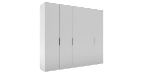 DREHTÜRENSCHRANK 250/223/62 cm,  in Grau, Weiß, 5-türig  - Weiß/Grau, KONVENTIONELL, Holzwerkstoff/Metall (250/223/62cm) - Novel