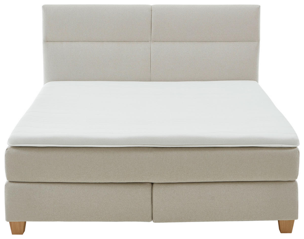 BOXSPRINGBETT 180/200 cm  in Beige  - Beige/Naturfarben, Modern, Holz/Textil (180/200cm) - Beldomo - Sleep