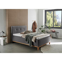 POLSTERBETT 140/200 cm,  in Anthrazit,  - Eichefarben/Anthrazit, MODERN, Holz/Textil (140/200cm) - Livetastic