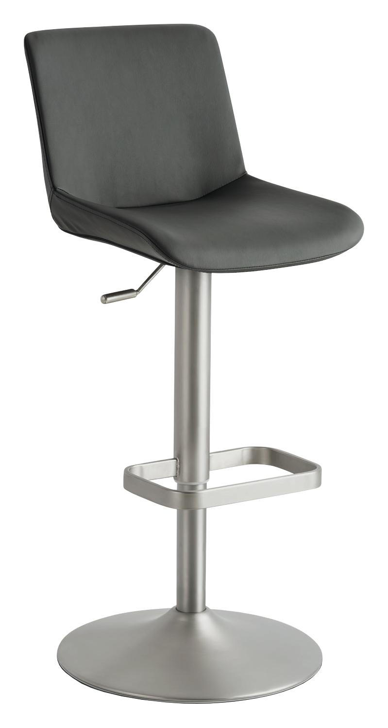 Barhocker in Metall, Textil Grau, Weiß