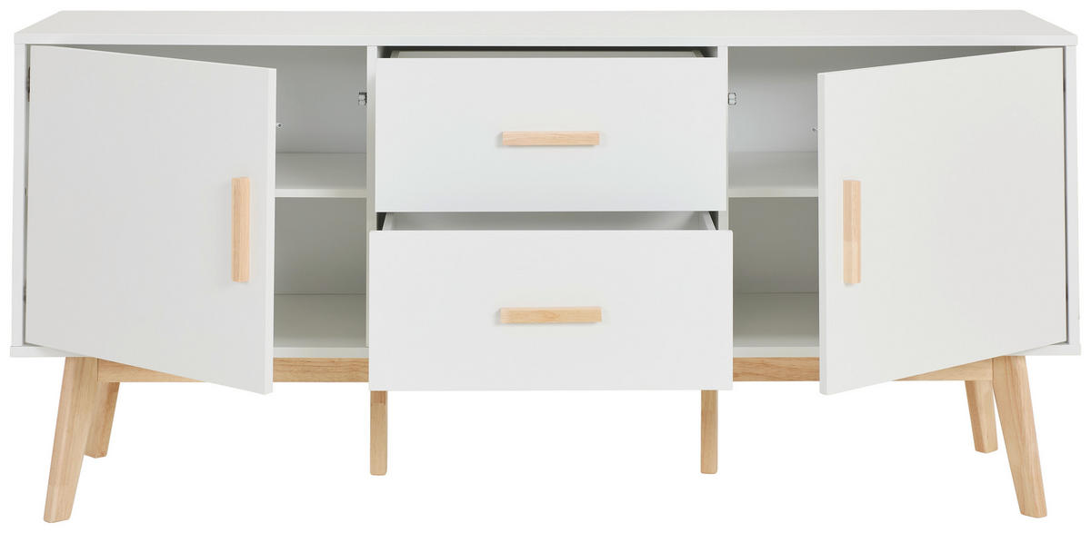 SIDEBOARD 160/72/40 cm  in Naturfarben, Weiss  - Weiss/Naturfarben, Design, Holz/Holzwerkstoff (160/72/40cm) - MID.YOU