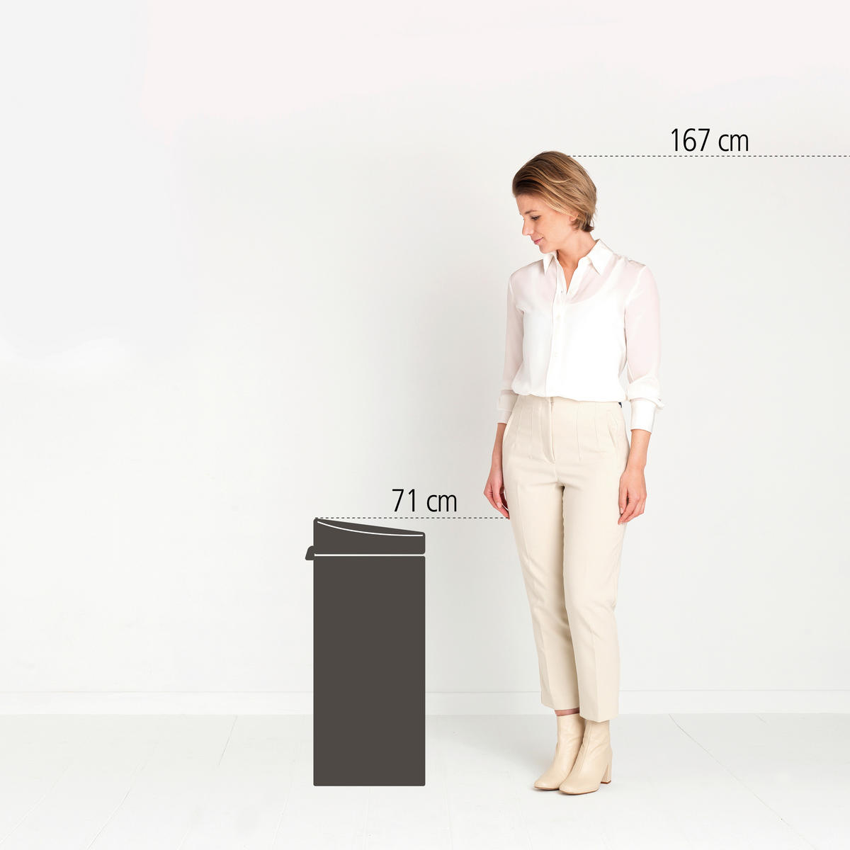SZEMETESVÖDÖR  - fekete, Basics, műanyag/fém (29,5/72/32cm) - Brabantia