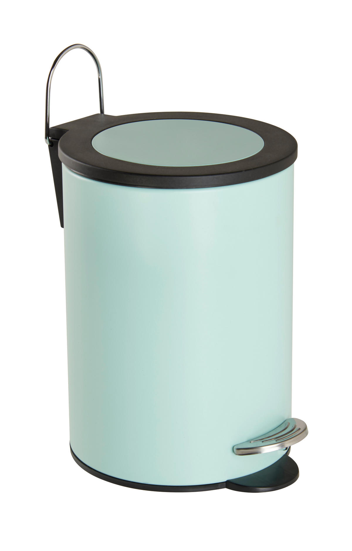 PEDÁLOS SZEMETES 3 l  - fekete/mentazöld, Basics, műanyag/fém (17/24/17cm) - Sadena