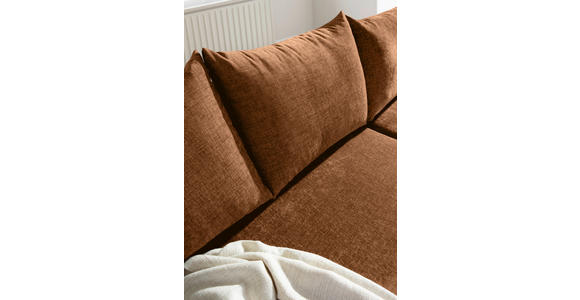 ECKSOFA Rostfarben Flachgewebe  - Rostfarben/Buchefarben, KONVENTIONELL, Holz/Textil (230/144cm) - Carryhome