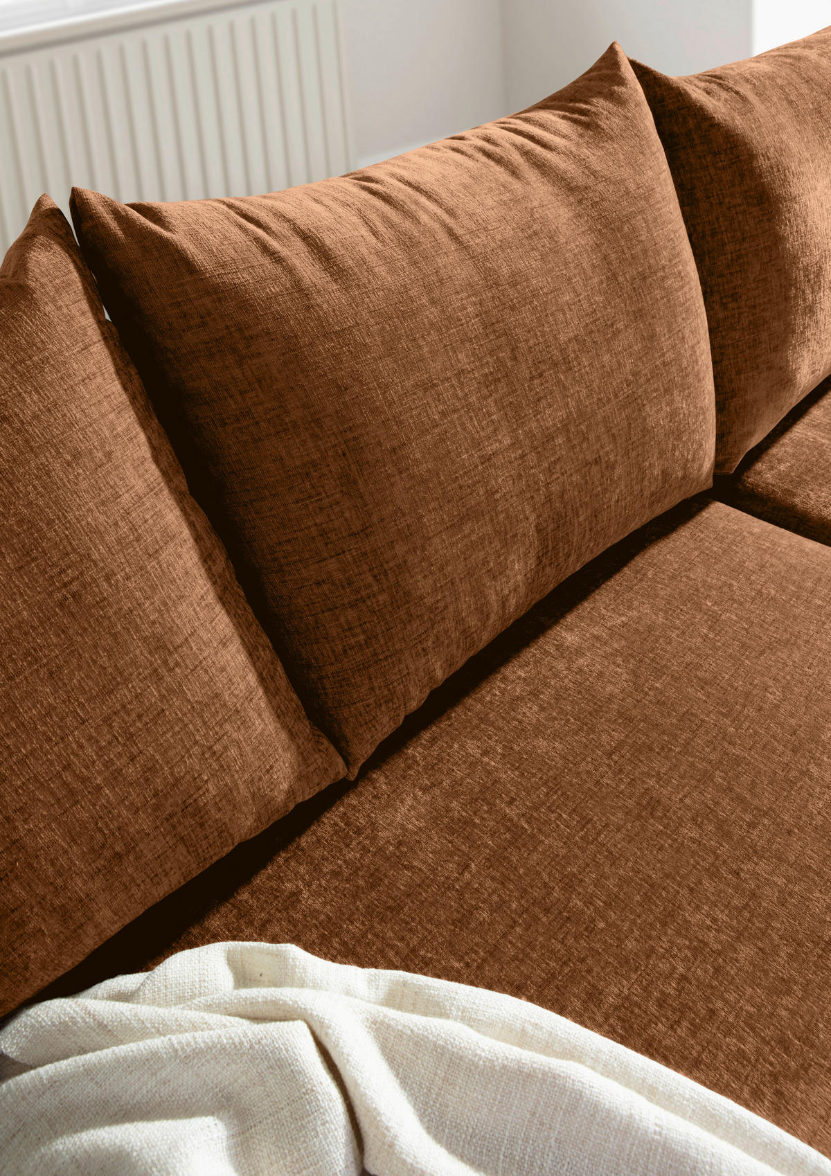HÖRNSOFFA i flatväv rostfärgad  - bokfärgad/rostfärgad, Klassisk, trä/textil (230/144cm) - Livetastic