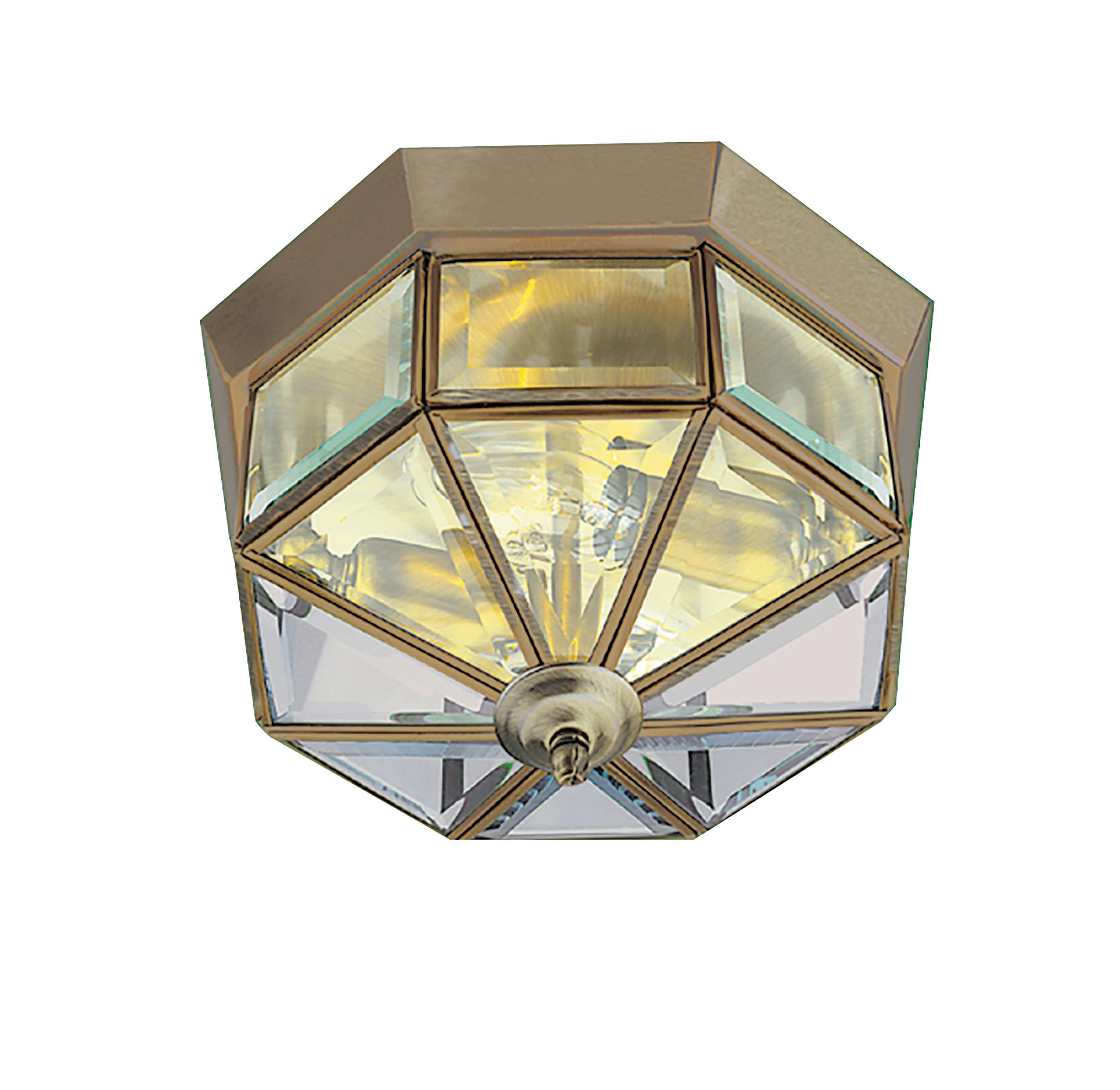 DECKENLEUCHTE Pisa III 23/15 cm  - Messingfarben, Design, Glas/Metall (23/15cm)