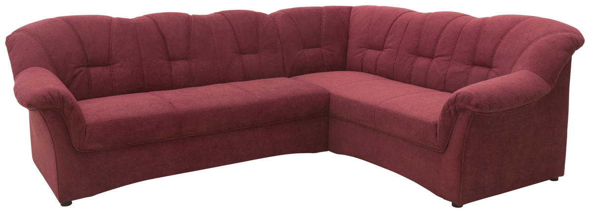 ECKSOFA Beere Mikrofaser  - Beere/Schwarz, KONVENTIONELL, Kunststoff/Textil (243/192cm) - MID.YOU