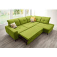ECKSOFA in Chenille Limette  310/240 cm  - Limette/Schwarz, Design, Textil/Metall (310/240cm) - Xora