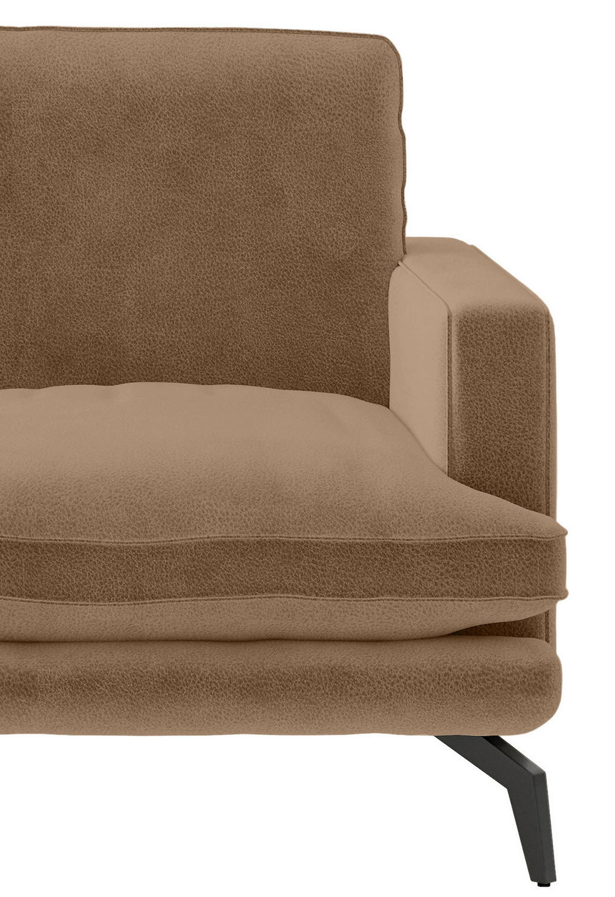 ECKSOFA in Flachgewebe Braun  - Dunkelgelb/Schwarz, Design, Textil/Metall (202/250cm) - Livetastic