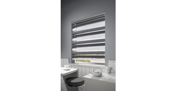 DOPPELROLLO 80/160 cm  - Anthrazit/Weiß, Design, Textil (80/160cm) - Homeware