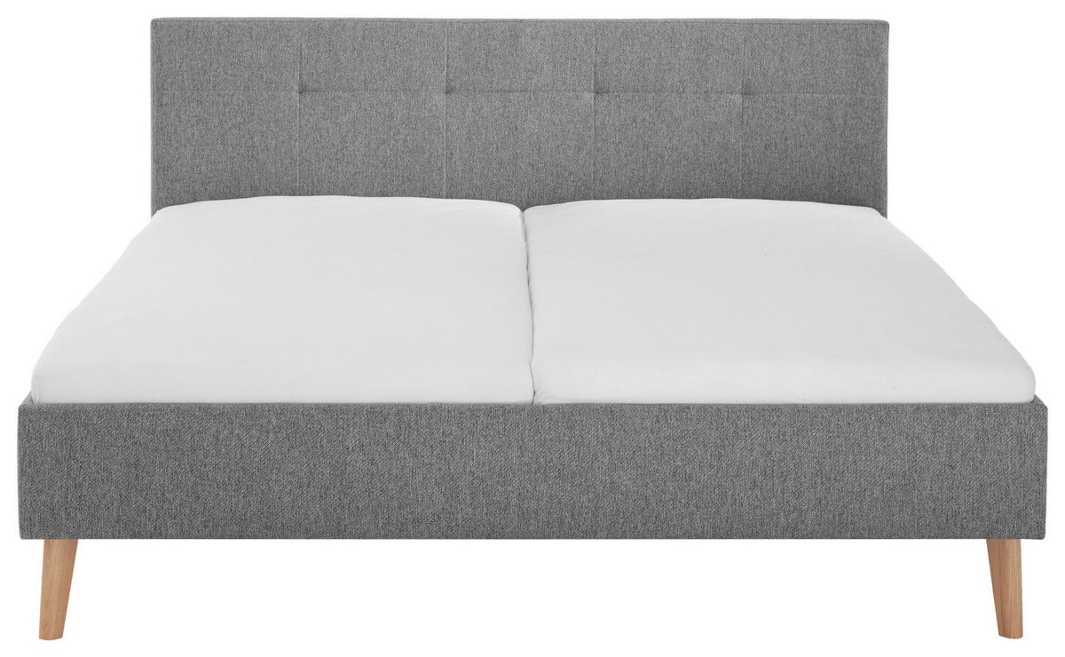 POLSTERBETT Grau 180/200 cm  - Eichefarben/Grau, Basics, Holz/Textil (180/200cm) - Boxxx
