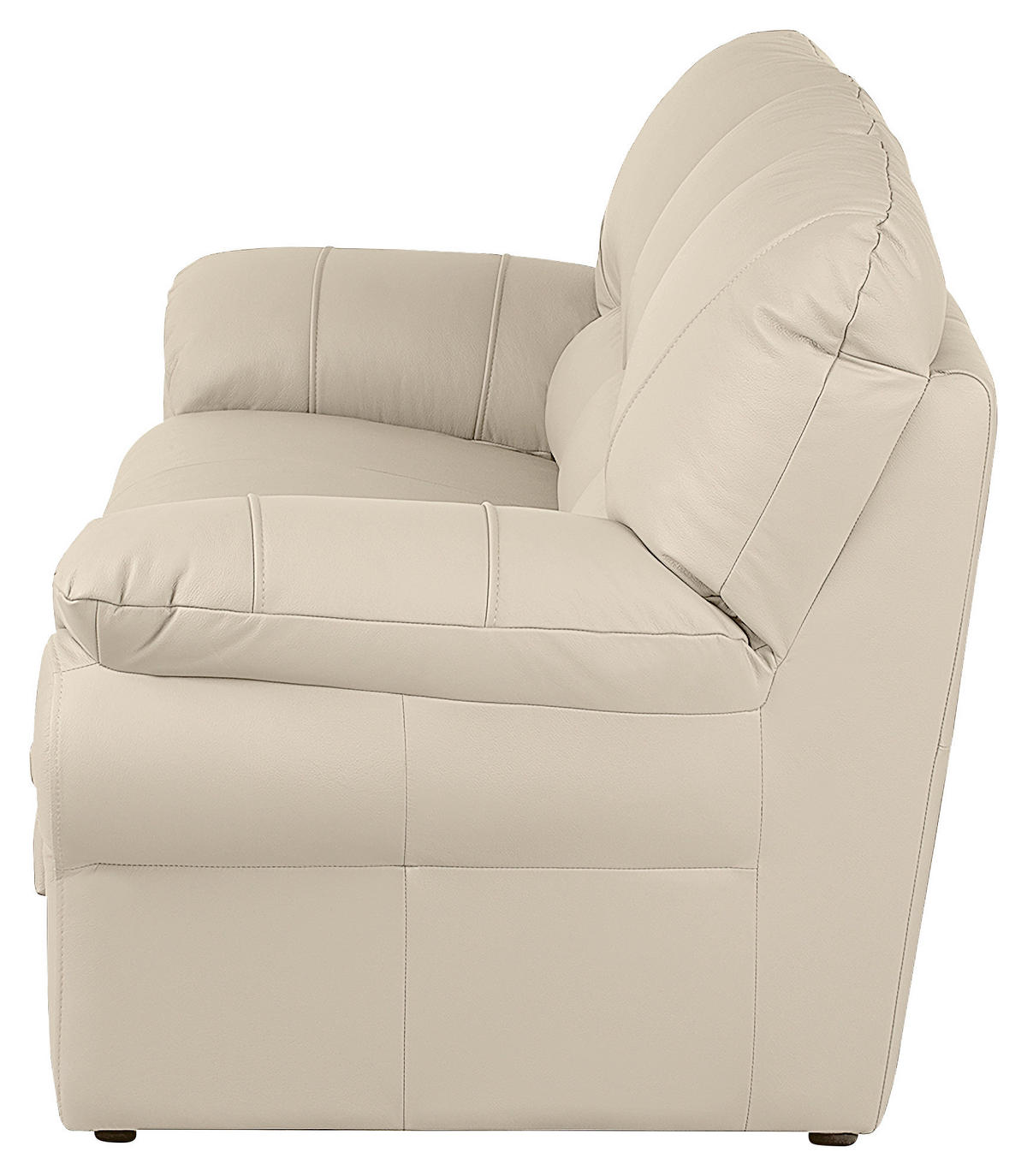 3-SITZER-SOFA in Echtleder Beige  - Beige/Schwarz, Design, Leder/Kunststoff (205/92/85cm) - Livetastic