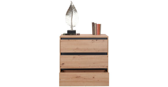 KOMMODE in 80/79/48 cm - Eichefarben/Anthrazit, Design, Holzwerkstoff/Kunststoff (80/79/48cm) - Carryhome