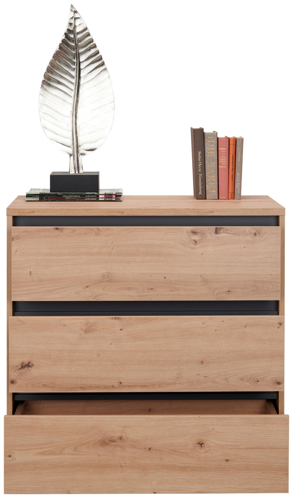 KOMMODE 80/79/48 cm  in Anthrazit, Eichefarben  - Eichefarben/Anthrazit, Design, Holzwerkstoff/Kunststoff (80/79/48cm) - Carryhome