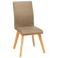 STUHL  Lederauswahl, Stoffauswahl Mikrofaser  - Hellbraun/Beige, Design, Holz/Textil (45/102/56cm) - Novel