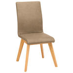 STUHL  Lederauswahl, Stoffauswahl Mikrofaser  - Hellbraun/Beige, Design, Holz/Textil (45/102/56cm) - Novel