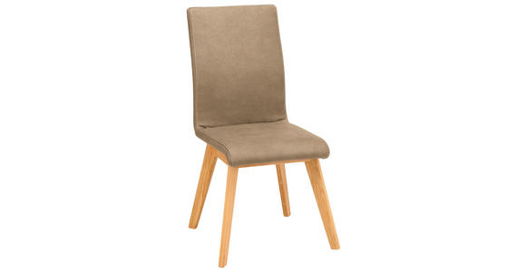 STUHL  Lederauswahl, Stoffauswahl Mikrofaser  Hellbraun  - Hellbraun/Beige, Design, Holz/Textil (45/102/56cm) - Novel