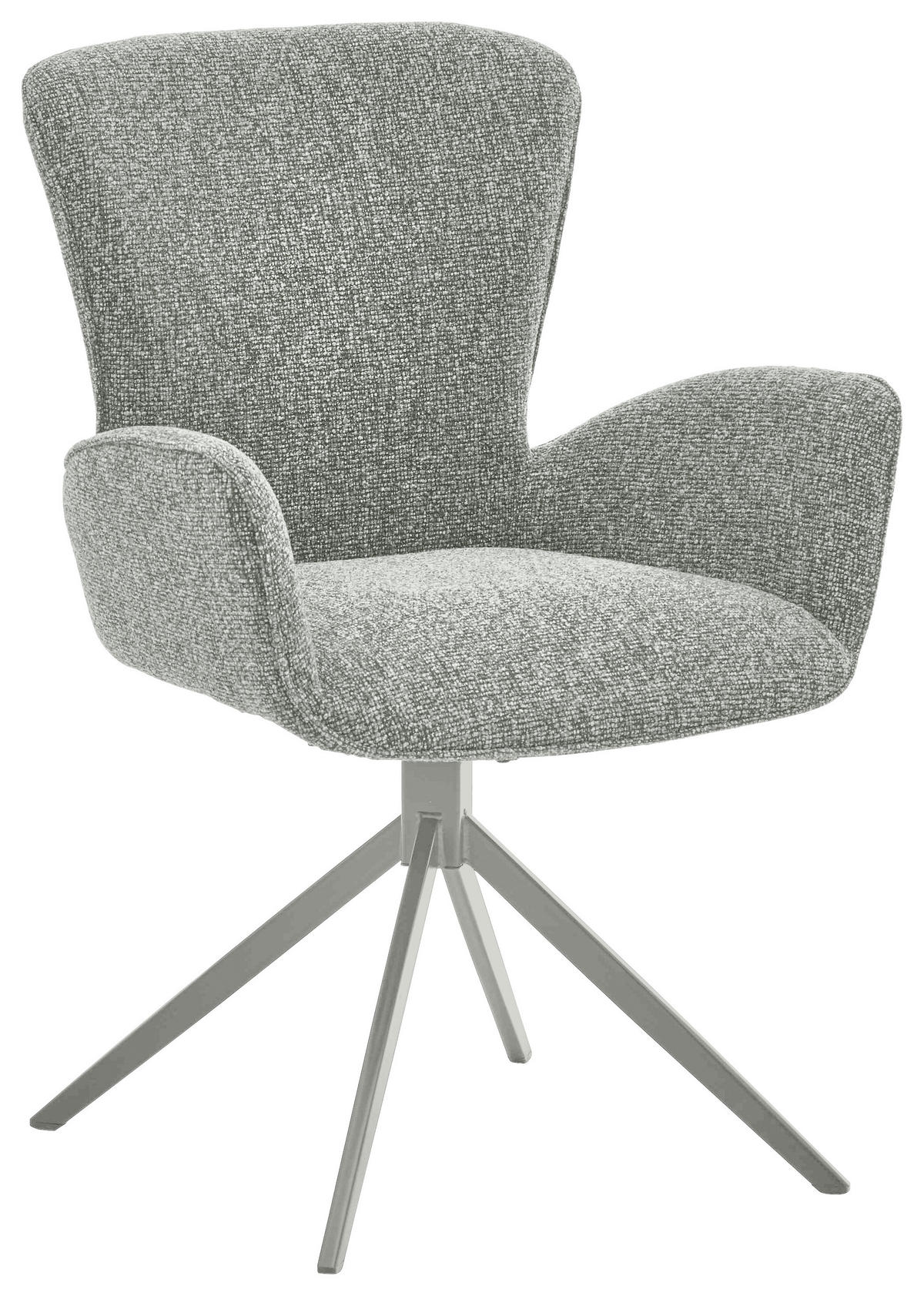 ARMLEHNSTUHL  in Eisen Jacquard, Flachgewebe  - Pastellgrün, Design, Textil/Metall (63/92/63cm) - Valdera