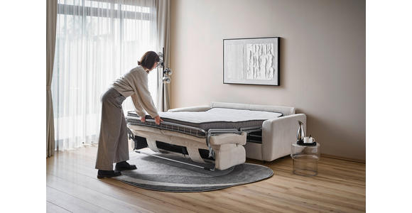 SCHLAFSOFA Creme  - Creme/Schwarz, Design, Holz/Kunststoff (200/89/97cm) - Novel