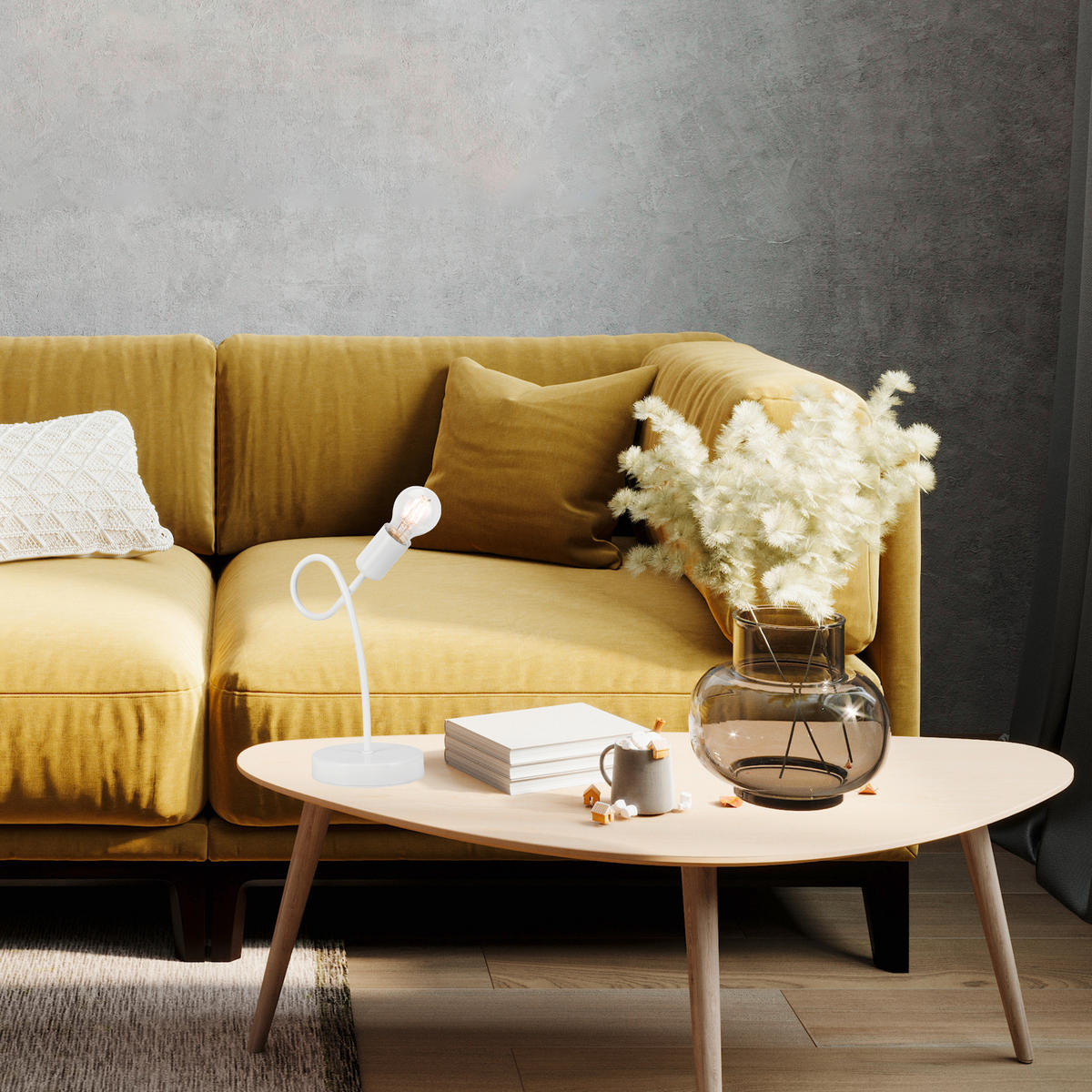 SCHREIBTISCHLEUCHTE CAMILLA 32/19 cm   - Weiß Hochglanz, KONVENTIONELL (32/19cm)