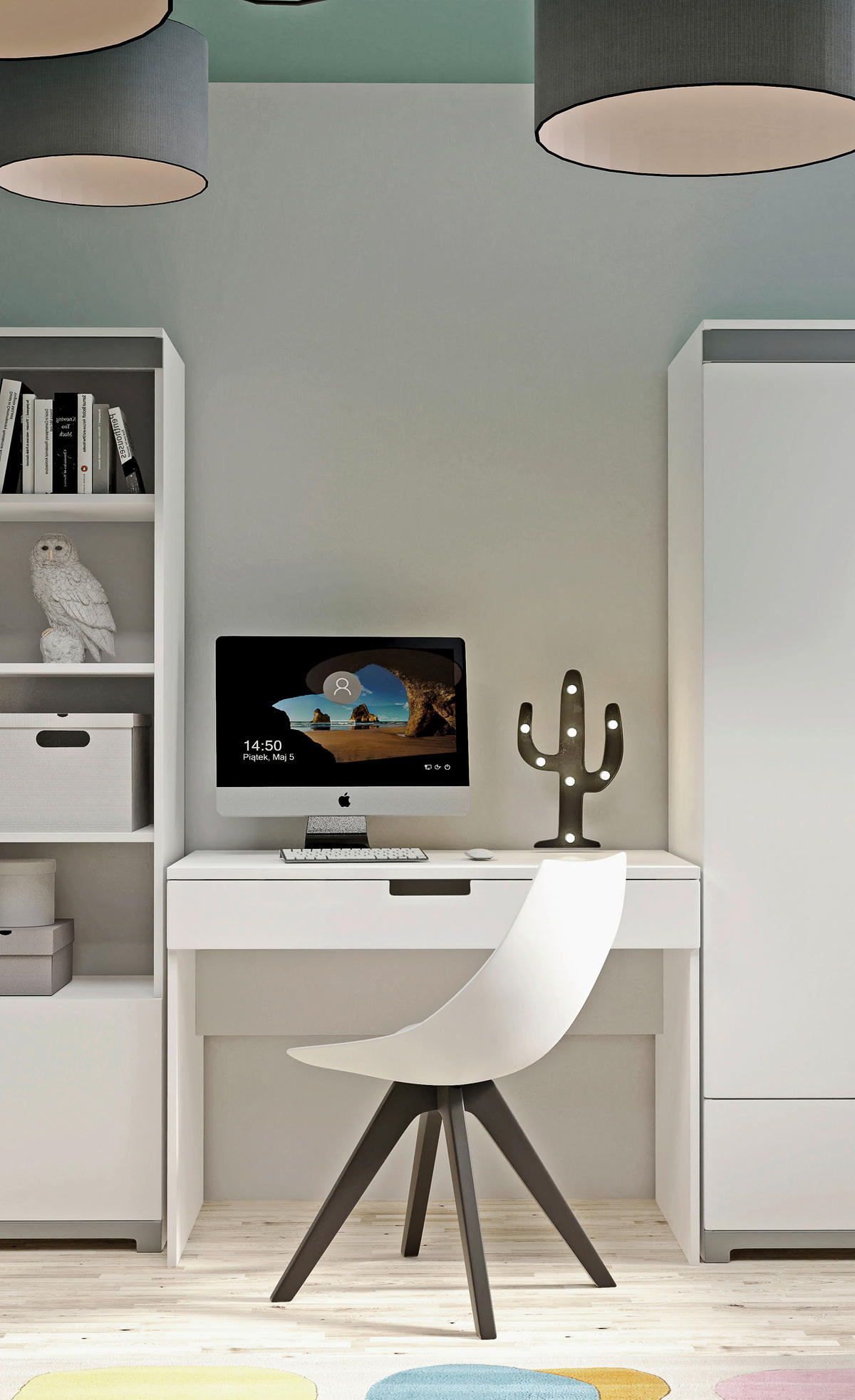 PÍSACÍ STÔL PRE MLÁDEŽ, biela, 100/60/75,5 cm - biela, Modern, kompozitné drevo (100/60/75,5cm) - MID.YOU