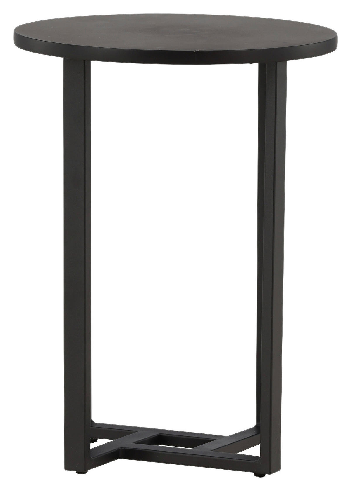 COUCHTISCH furniert 40/40/55 cm rund Schwarz  - Schwarz, Design, Holzwerkstoff/Metall (40/40/55cm) - Livetastic