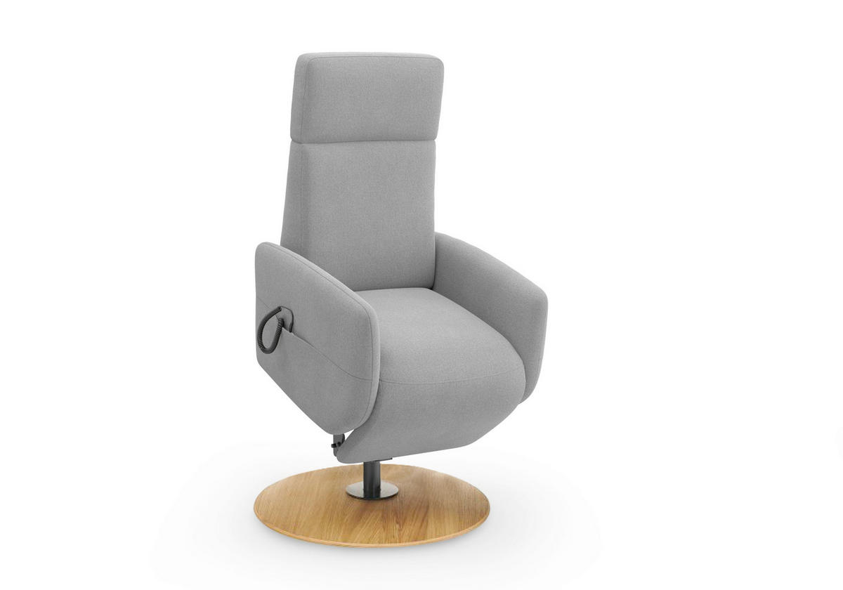 RELAXSESSEL in Textil Grau  - Eichefarben/Grau, KONVENTIONELL, Holz/Textil (71/110/82cm) - Sit & More