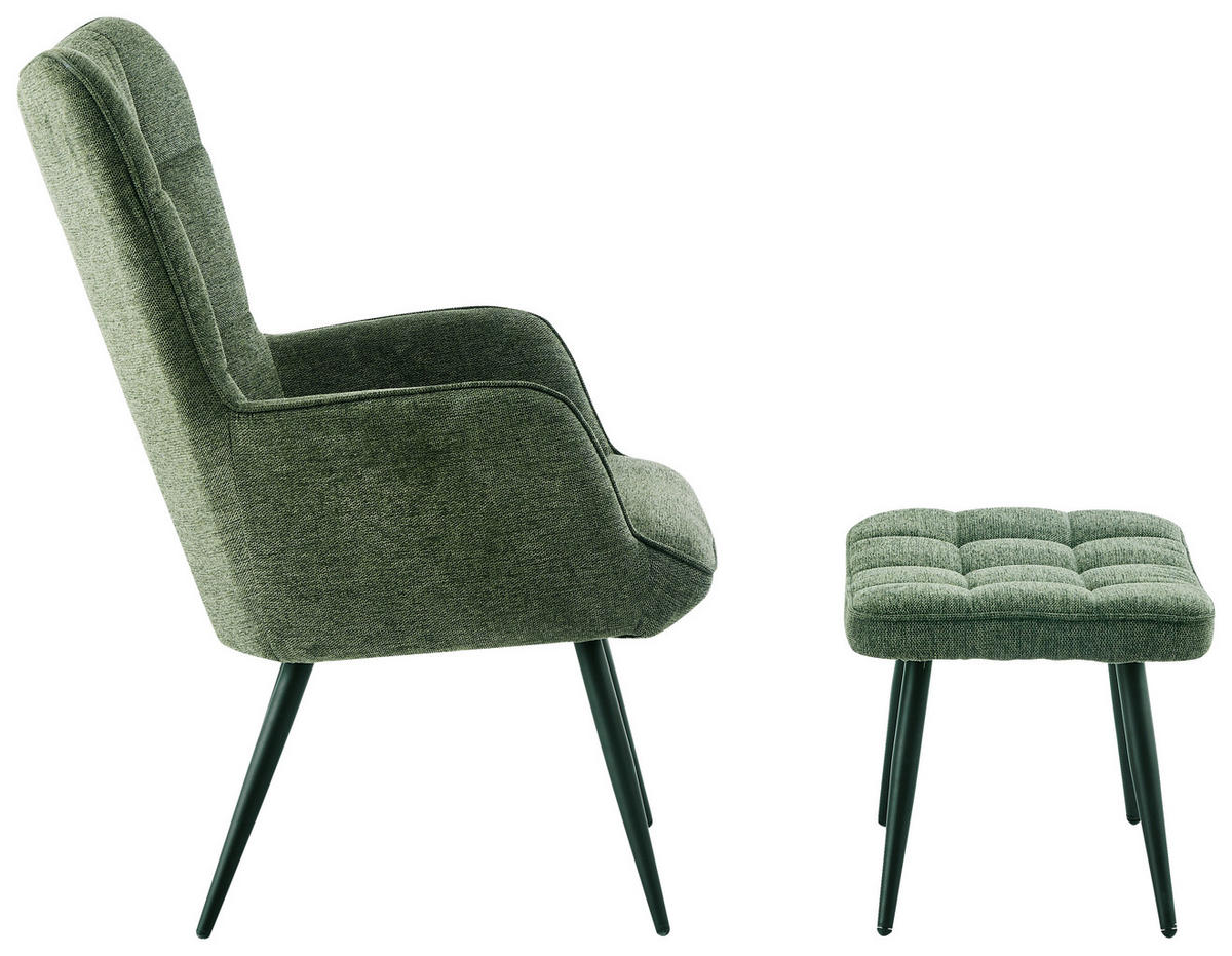 RELAX FOTEL SZETT - fekete/zöld, Design, textil/fém (68/100/78cm) - Ti'me