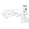 ECKSOFA in Chenille Sandfarben  - Sandfarben/Schwarz, MODERN, Textil/Metall (290/182cm) - Hom`in