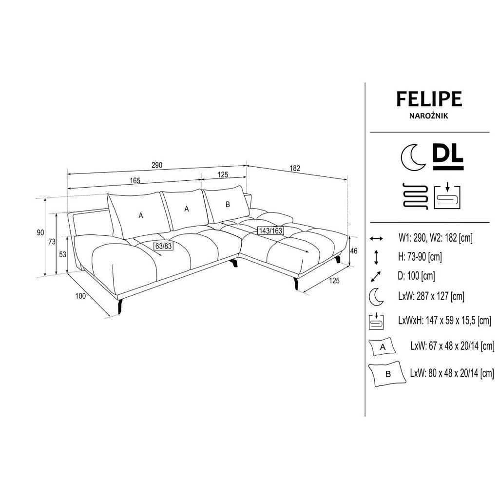 Thumbnail - Hom`in Ecksofa, Ecru, Textil, 5-Sitzer, Füllung: Schaumstoff, Ottomane rechts, L-Form, 290x182 cm, Stoffauswahl, seitenv...