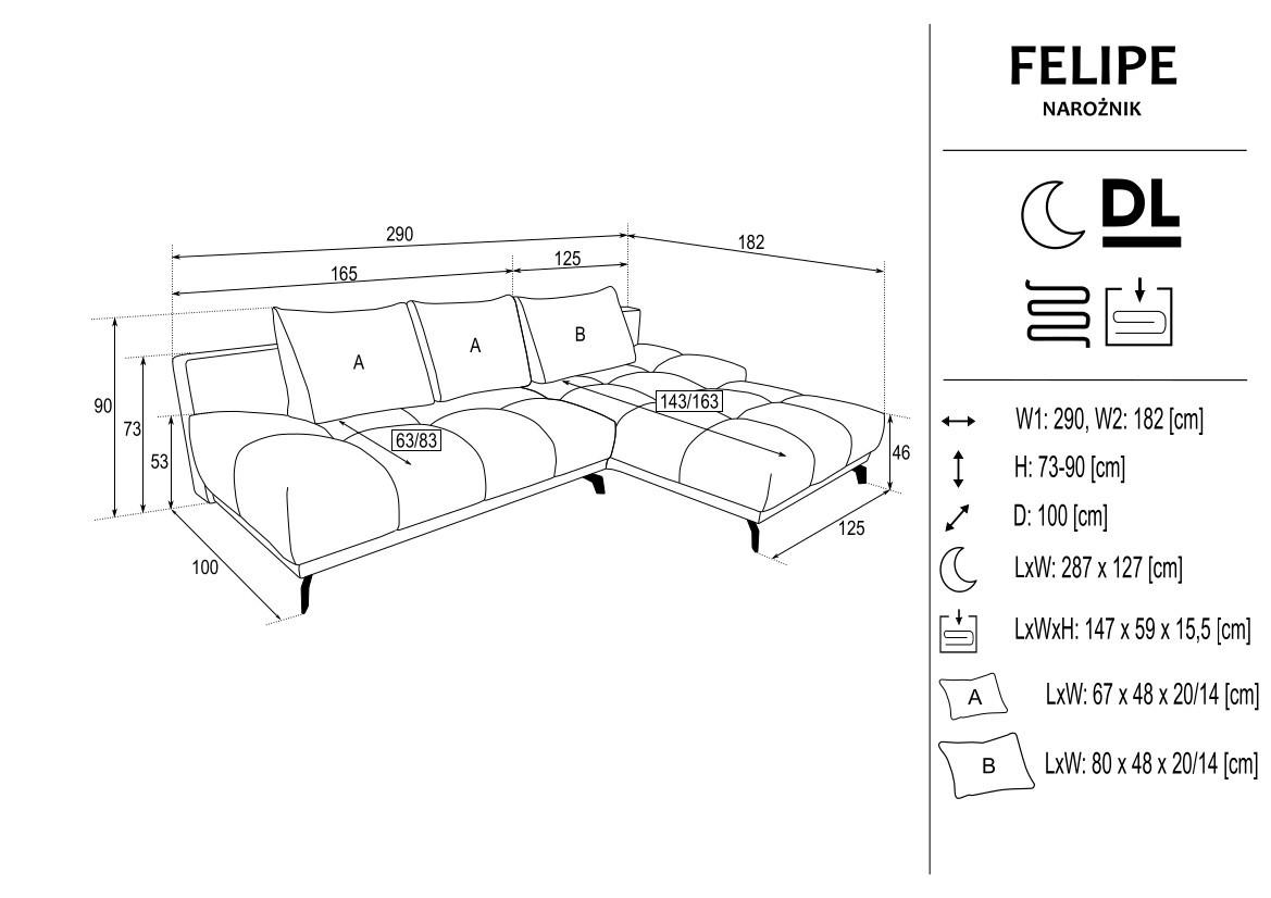 Thumbnail - Hom`in Ecksofa, Altrosa, Textil, 5-Sitzer, Füllung: Schaumstoff, Ottomane rechts, L-Form, 290x182 cm, Stoffauswahl, seit...