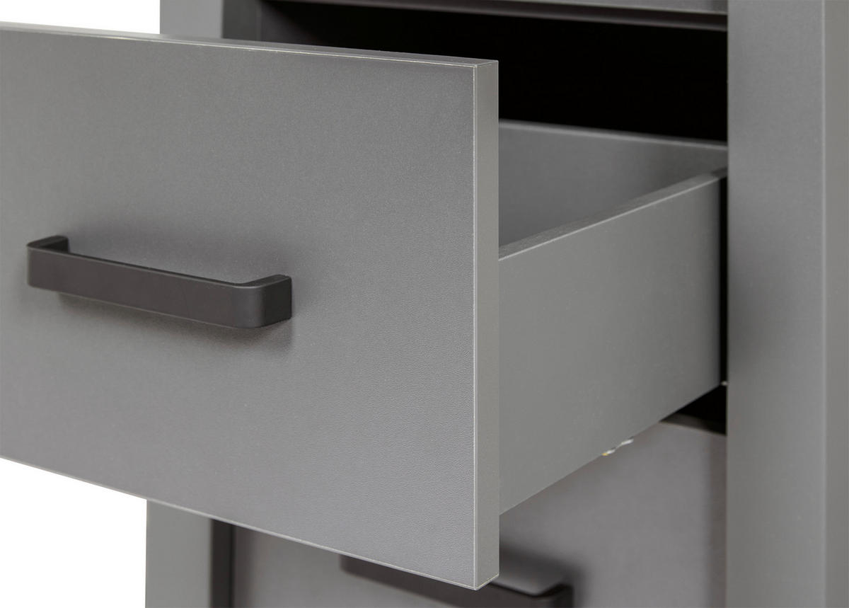 HOCHSCHRANK 42/197/40 cm  - Anthrazit/Schwarz, Natur, Holzwerkstoff/Metall (42/197/40cm) - home24