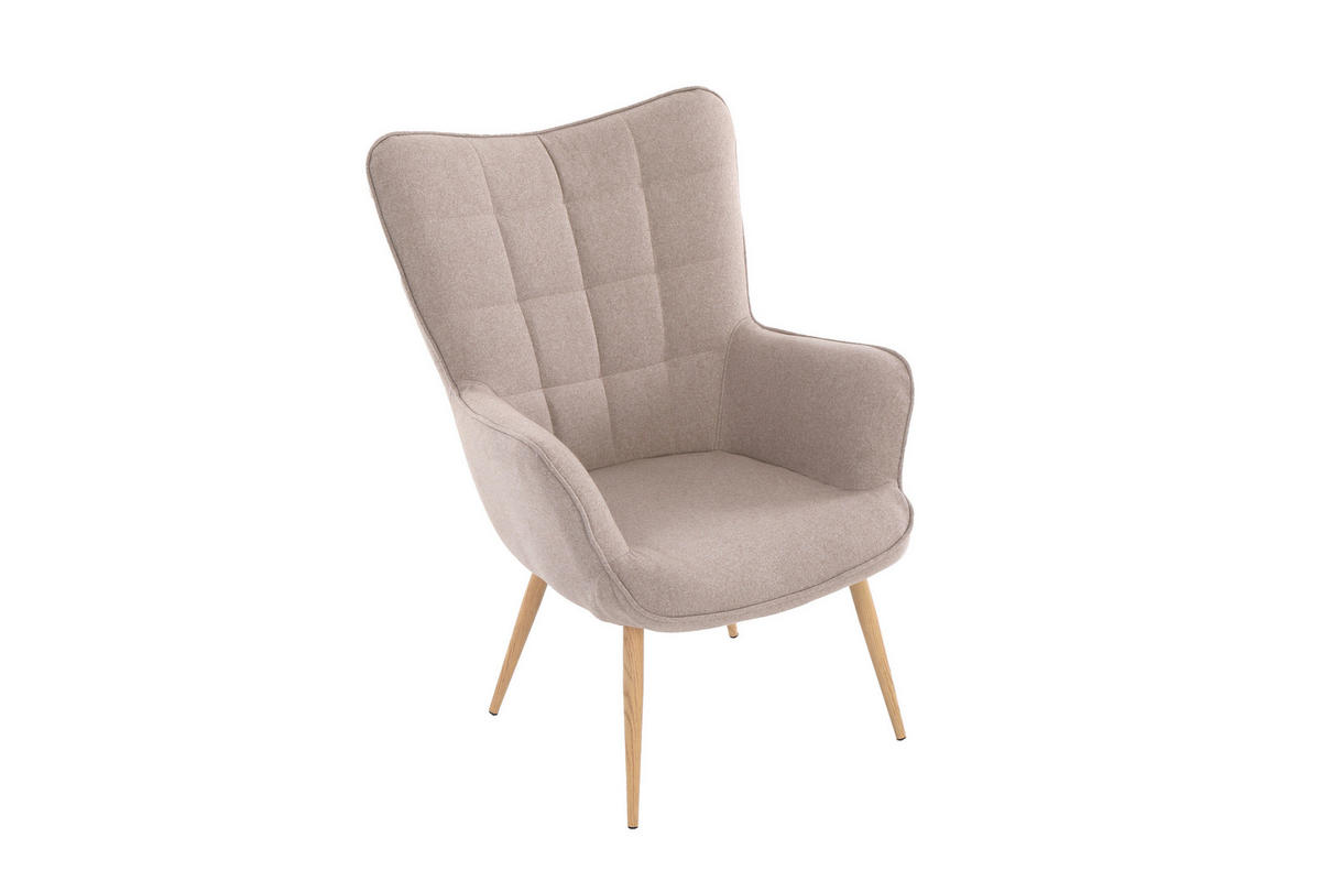 SESSELSET UTA Webstoff    - Sandfarben/Eichefarben, Basics, Textil/Metall (72/97/80cm) - MID.YOU