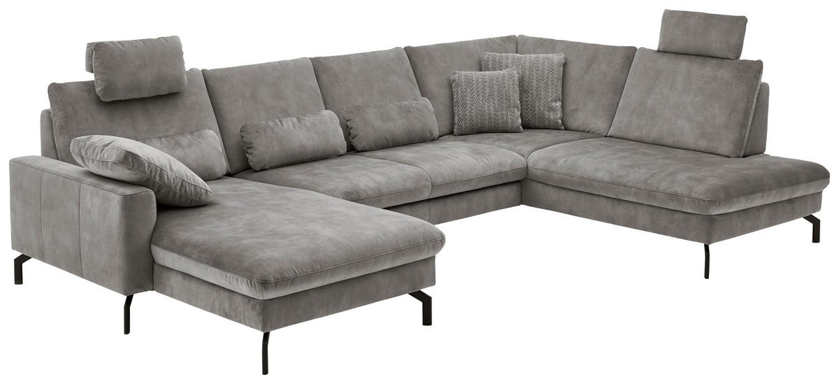 SJEDEĆA GARNITURA tekstil  srebrne boje   - srebrne boje, Moderno, tekstil (179/333/220cm) - Beldomo System